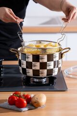 Qualita King Emaye Fritöz Tencere - 22 Cm