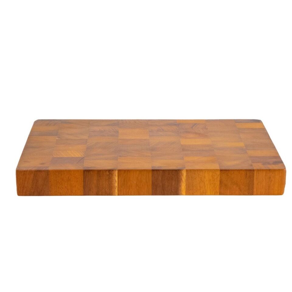 Lava Kesme Ve Servis Tahtası, İroko Ağacı. Dikdörtgen 27x40x4 Cm.