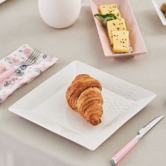 Karaca Trend Emboss 32 Parça 6 Kişilik Kahvaltı/Servis Takımı Kare Pink