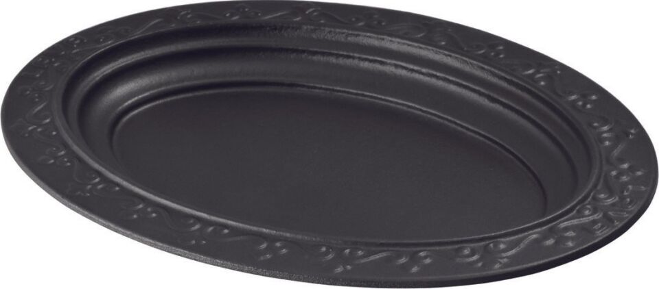 Lava Döner, Kebap Tabağı Siyah Mat Oval 28x20cm Kapaklı