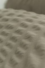 Crepe Penye Çift Kişilik Lastikli Çarşaflı Nevresim Takımı Vizon