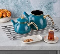 Neva N3170 Mentol Havana Emaye Demlik Seti