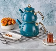 Neva N3170 Mentol Havana Emaye Demlik Seti