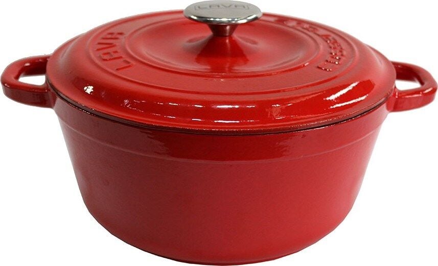 Lava Döküm Kırmızı Yuvarlak Tencere 26 Cm.