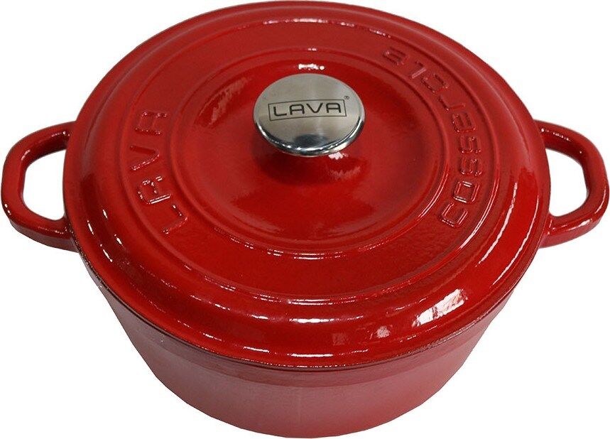 Lava Döküm Kırmızı Yuvarlak Tencere 26 Cm.