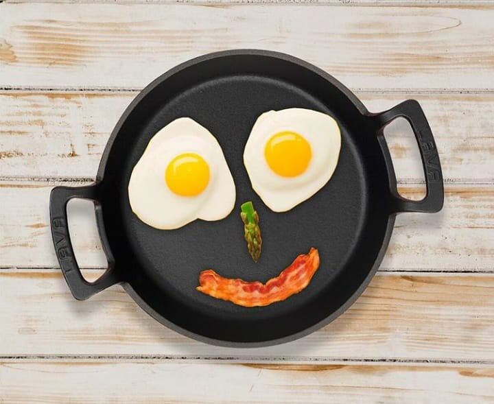 Lava Yuvarlak Kulplu Emaye Kaplama Döküm Tava - 16 Cm