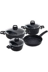 Acar Dark Star 7 Parça Granit Tencere Takımı Mavi Siyah