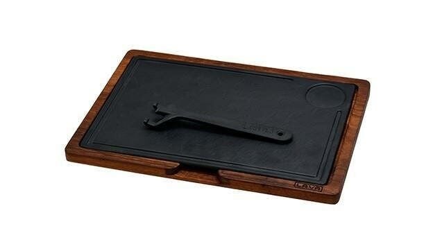 Lava Ahşap Servis Tahtası Hot Plate Demir Döküm Plakalı ( Tutma Aparatı Dahil Değildir )