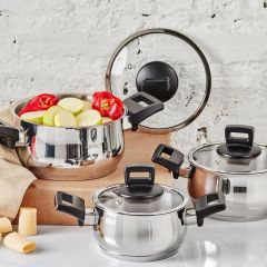 Karaca Galata Çelik 6 Parça Antibakteriyel Midi Tencere Set