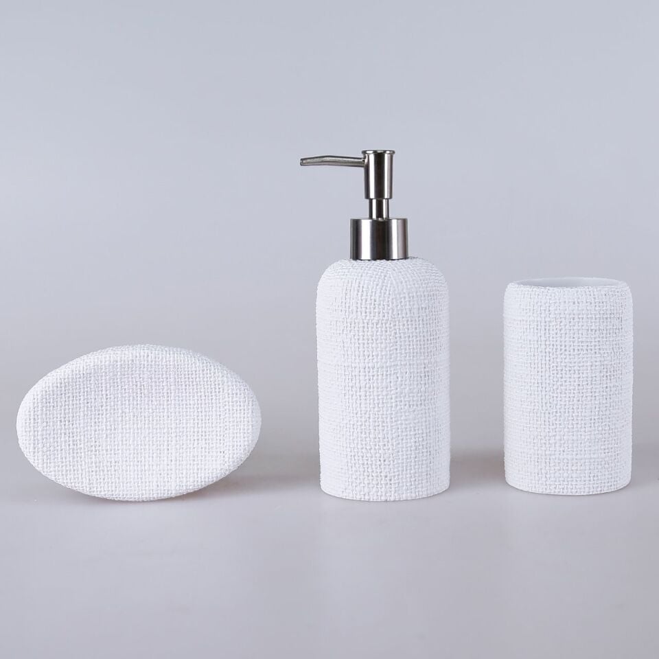 Natural 3'lü Banyo Seti Beyaz