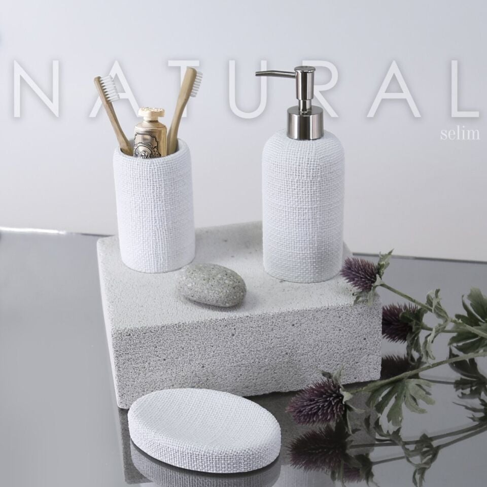 Natural 3'lü Banyo Seti Beyaz