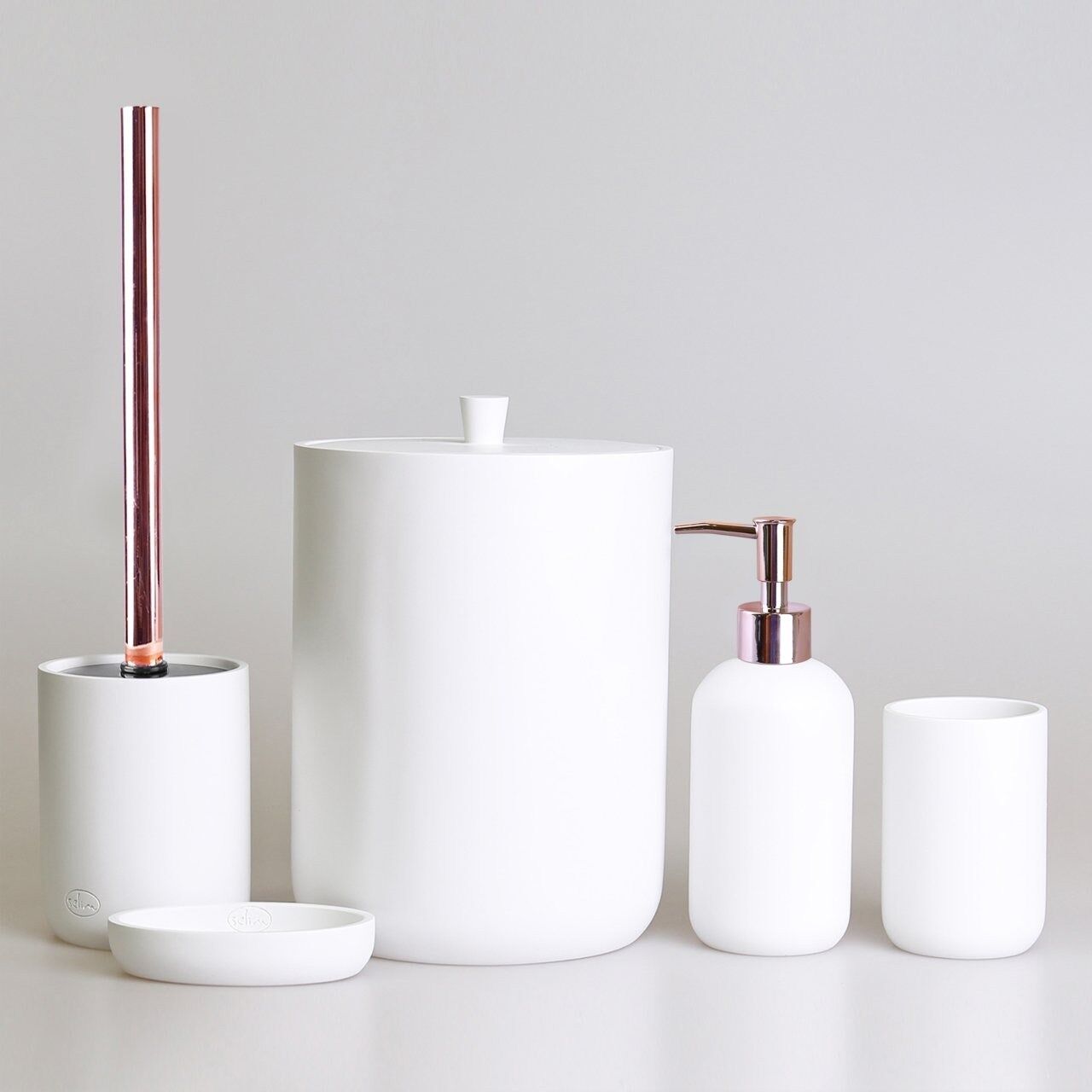 By Selim Elegance 5 Parça Polyester Banyo Seti - Beyaz