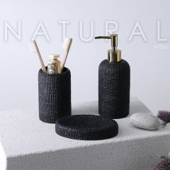 Natural 3'lü Banyo Seti Siyah