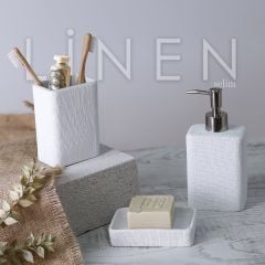Linen 3'lü Banyo Seti Beyaz