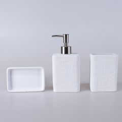 Linen 3'lü Banyo Seti Beyaz