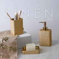 Selim Linen 3'lü Banyo Seti Altın