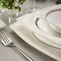 Karaca Fine Pearl Lorenzo 62 Parça 12 Kişilik Kare Yemek Takımı