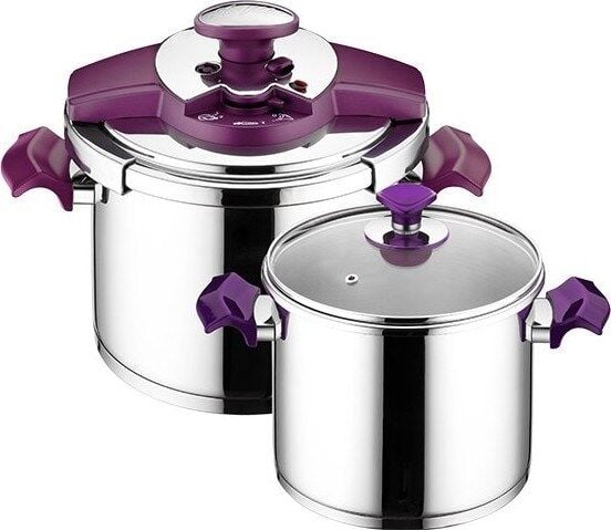 Aryıldız Milano Kanka 5,5+3,5 Lt Düdüklü Tencere Seti - Purple