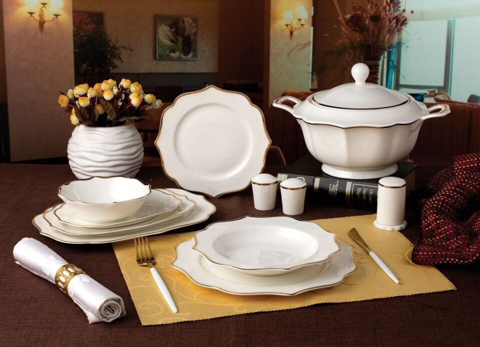 Aryıldız Yemek Takımı 60 Parça Prestıge Bone Porselen