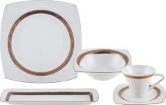 Karaca Fine Pearl Majesty 26 Parça İnci Kahvaltı Seti Kare