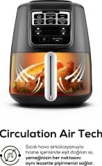 Karaca Air Pro Cook XL 2 in 1 Konuşan Airfryer Black Chrome