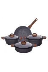 Emsan Yeni Diamante 7 Parça Granit Tencere Seti Siyah