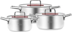 Karaca Arya 6 Parça Midi Çelik Tencere Seti Kırmızı