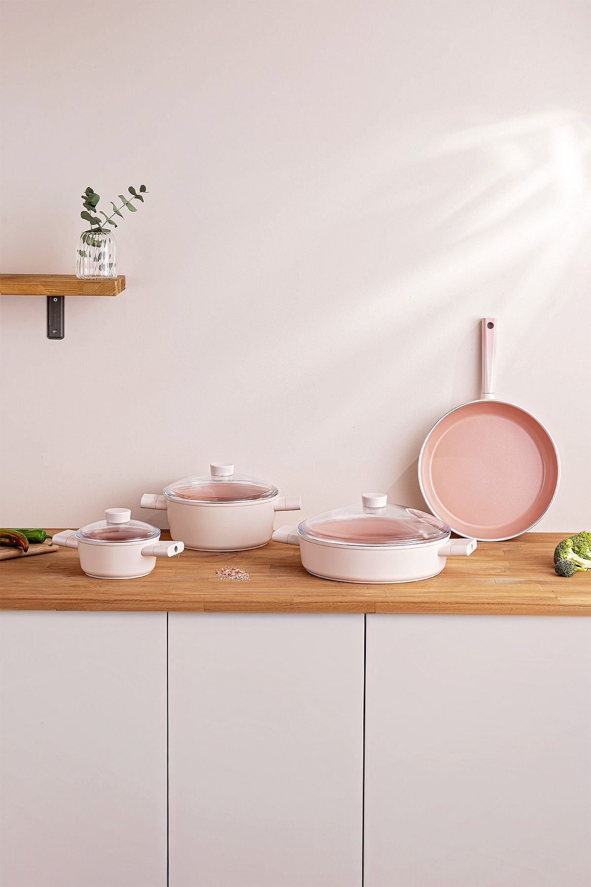 Emsan Swiss Crystal 7 Parça Tencere Seti Pembe