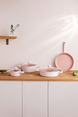 Emsan Swiss Crystal 7 Parça Tencere Seti Pembe