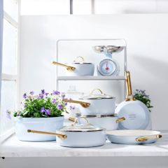 Greenpan Padova Gök Mavi Thermolon Yapıştırmaz 10 Parça Tencere Tava Seti
