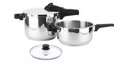 Fagor Rapid Xpress 4 + 6 Litre Düdüklü Tencere Seti Otomatik Cam Kapaklı