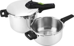 Fagor Rapid Xpress 4 + 6 Litre Düdüklü Tencere Seti Otomatik Cam Kapaklı