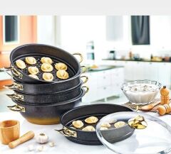 Oms 6091-C 32CM Granit Mantı Tencere Seti