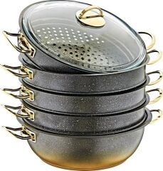 Oms 6091-C 32CM Granit Mantı Tencere Seti