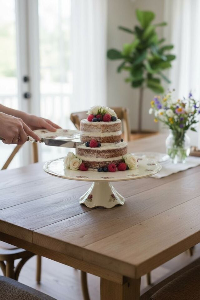 Roy King Rose 36 Cm Ayaklı Kek Tabak