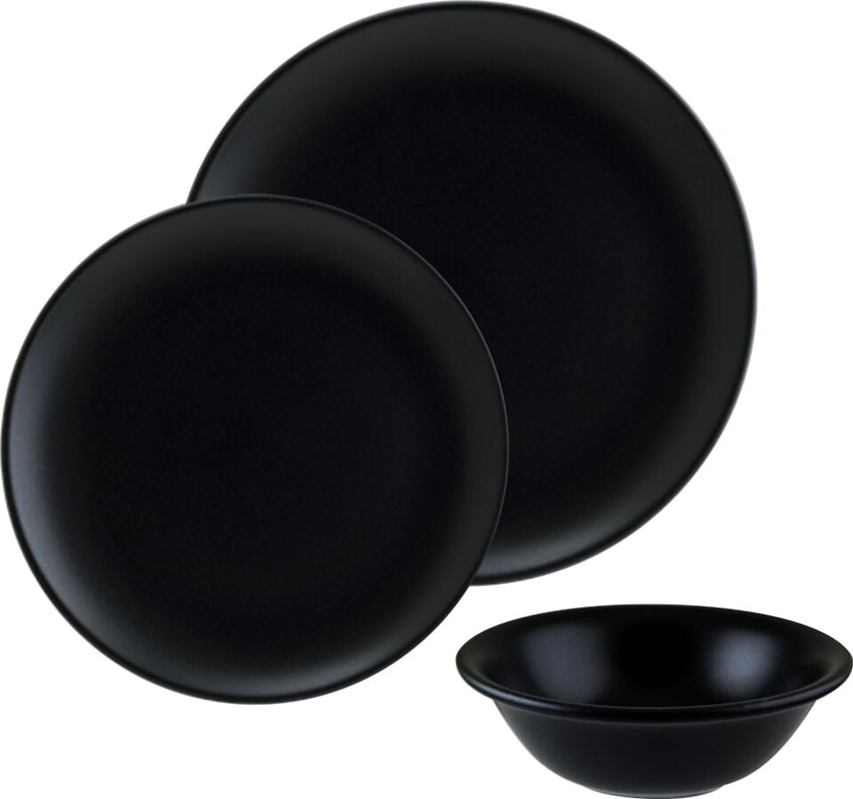 Bonna Porselen  Notte Gourmet Siyah 18 Parça Set
