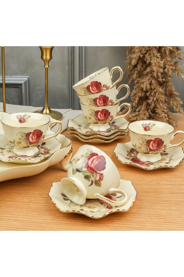 Roy King Rose 6'lı Kahve Fincan