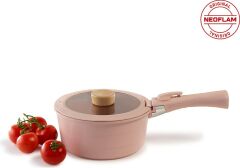 Neoflam Midas Pembe 9 Parça Ayrılabilen Saplı Iç Içe Geçebilen Indüksiyonlu Tencere Tava Seti
