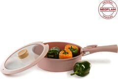 Neoflam Midas Pembe 9 Parça Ayrılabilen Saplı Iç Içe Geçebilen Indüksiyonlu Tencere Tava Seti