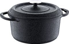 OMS 7 Parça Quartz Prime Granit Döküm Tencere Seti - Siyah