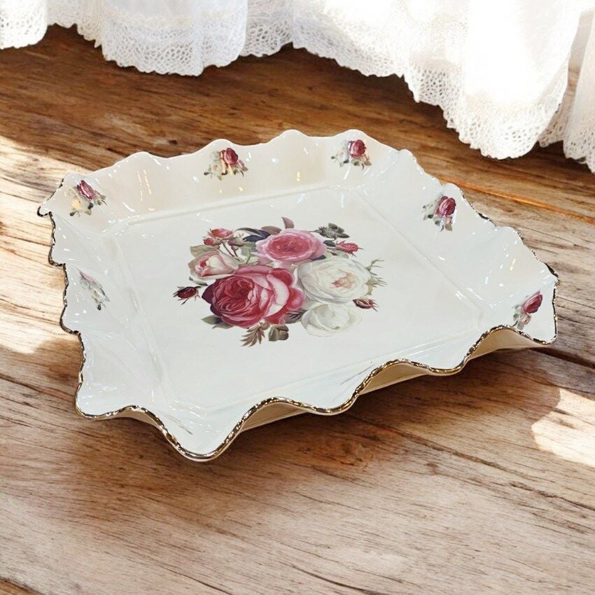 Roy King Rose Kare Sunum Tabak 30 Cm