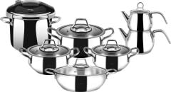 Karaca Sofya 13 Parça Düdüklü Tencere Çaydanlık Çelik Çeyiz Seti