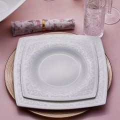 Karaca Fine Pearl Roma 58 Parça 12 Kişilik Kare Yemek Takımı