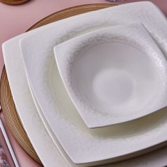 Karaca Fine Pearl Roma 58 Parça 12 Kişilik Kare Yemek Takımı