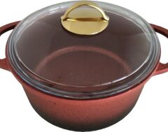 Oms Granit 7 Parça Döküm Tencere Takımı Kırmızı