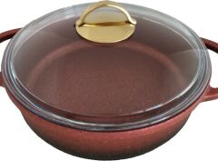 Oms Granit 7 Parça Döküm Tencere Takımı Kırmızı