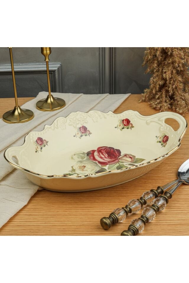 Roy Kıng Rose 37 Cm Kulplu Salata Kase