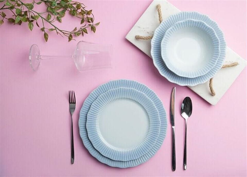 Porland Ayliz Mavi 24 Parça Yemek Takımı