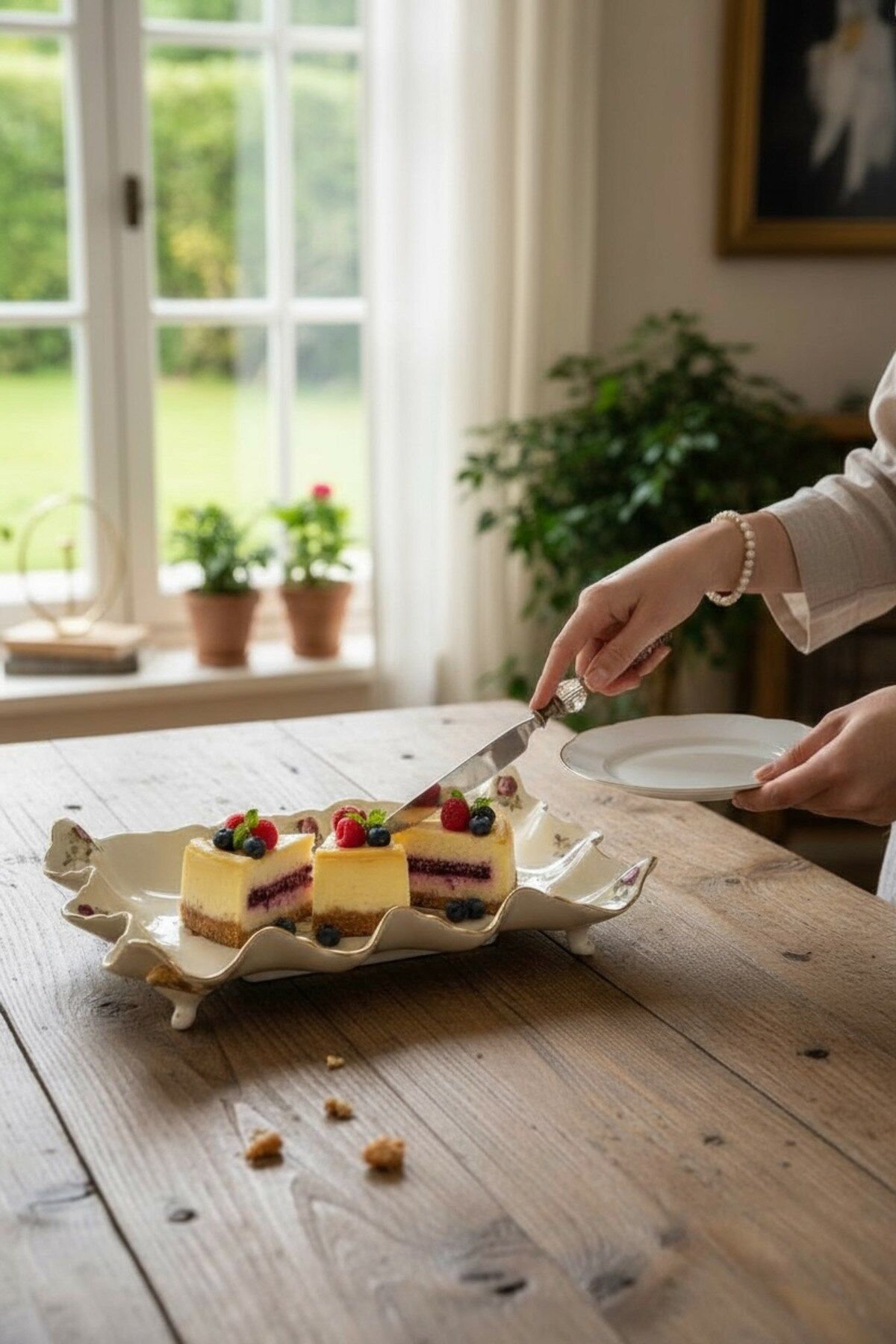 Roy Kıng Rose 34 Cm Ayaklı Sunum Tabak