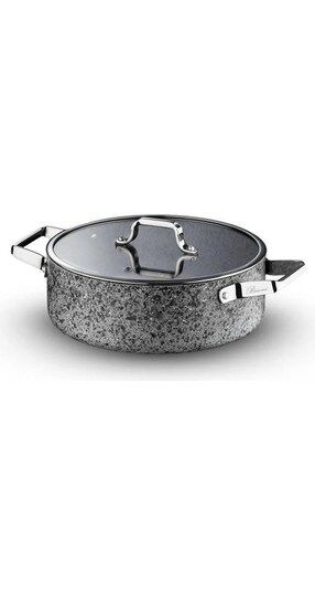 Stone-Age 32 cm Çizilmez Yanmaz Yapışmaz Indüksiyonlu Basık Tencere